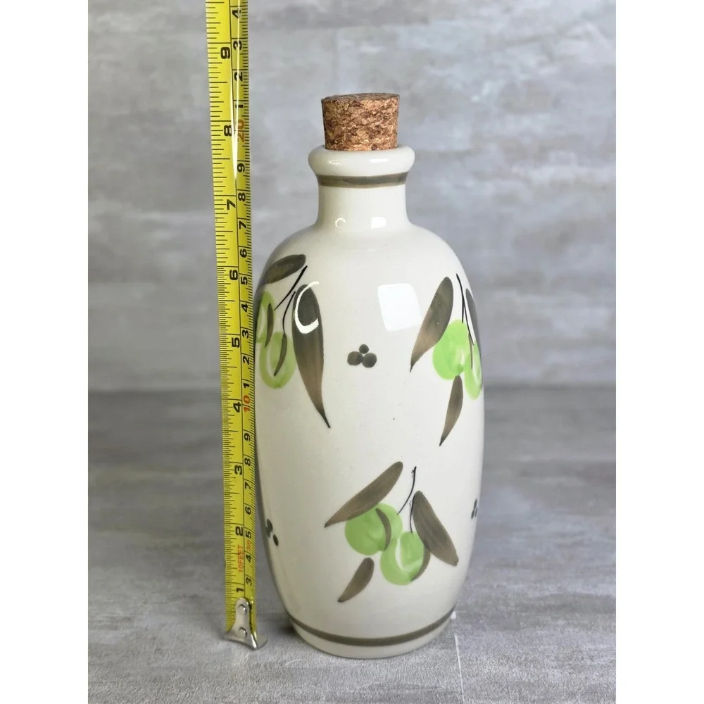 Hand Painted Beneoliva Olive Oil Ceramic Bottle World Market Handmade In Spain